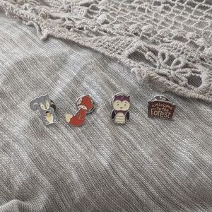 Cute Forest Animal Enamel Pins Set